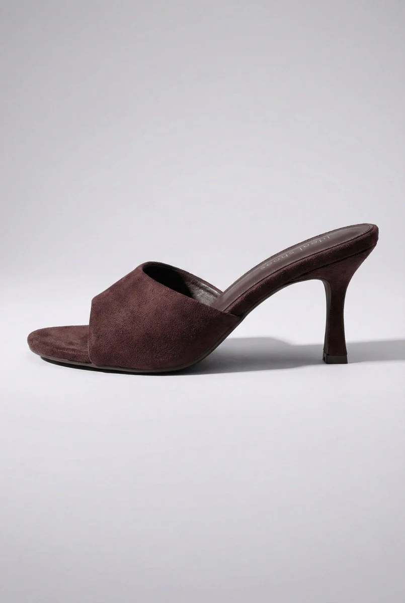 Στιλέτο Mules - Καφέ Σουέντ - Image 7