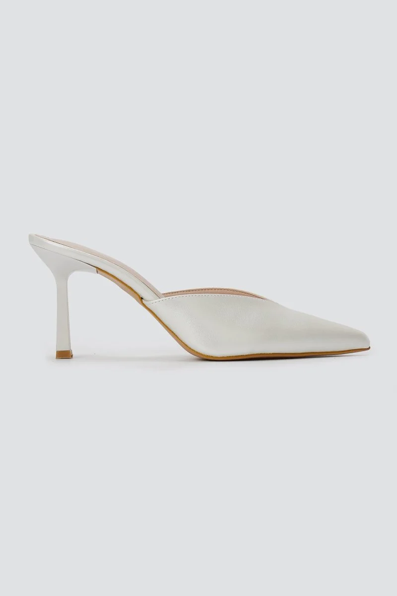 Stiletto Mules - Λευκό Μαργαριτάρι - Image 3