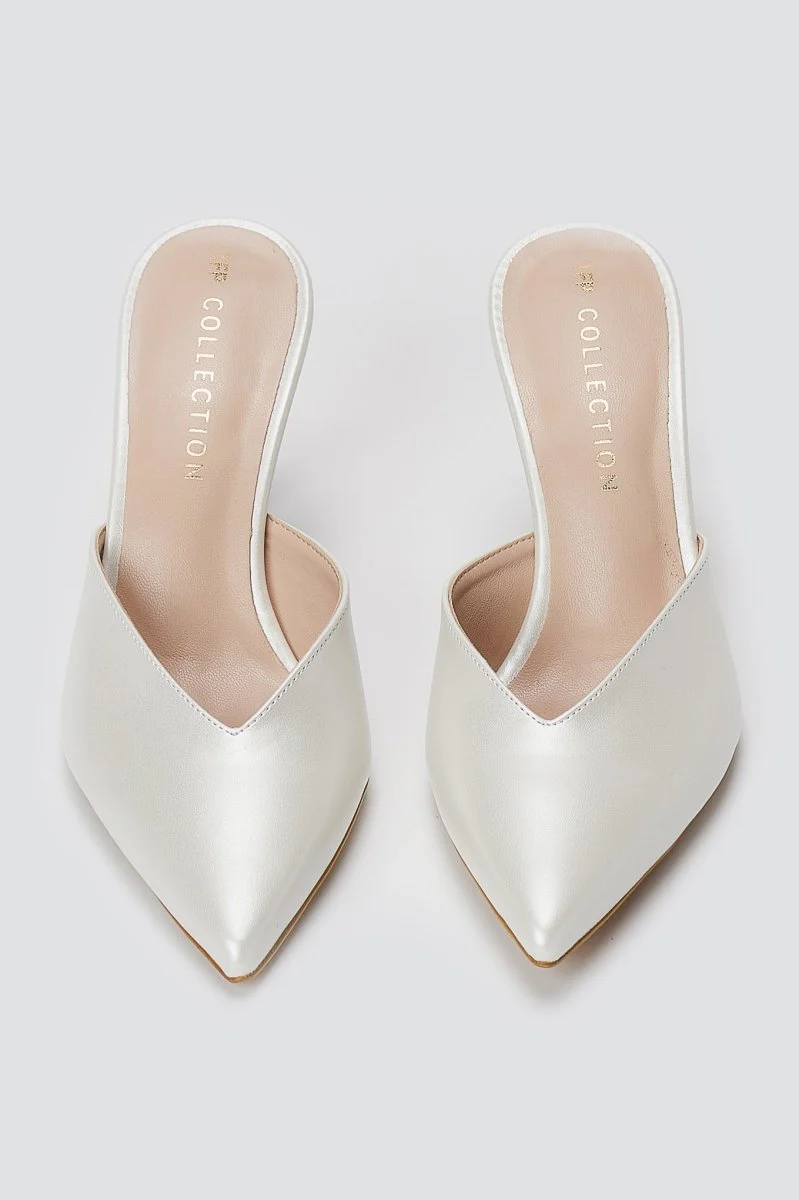 Stiletto Mules - Λευκό Μαργαριτάρι - Image 4
