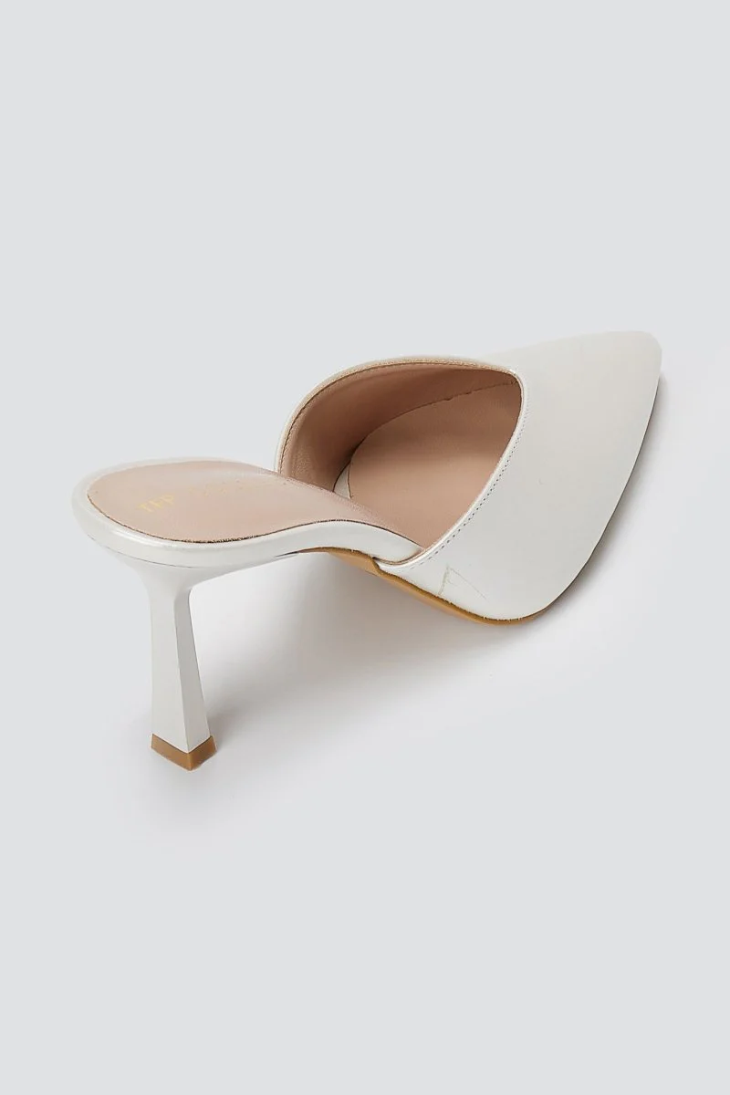 Stiletto Mules - Λευκό Μαργαριτάρι - Image 8