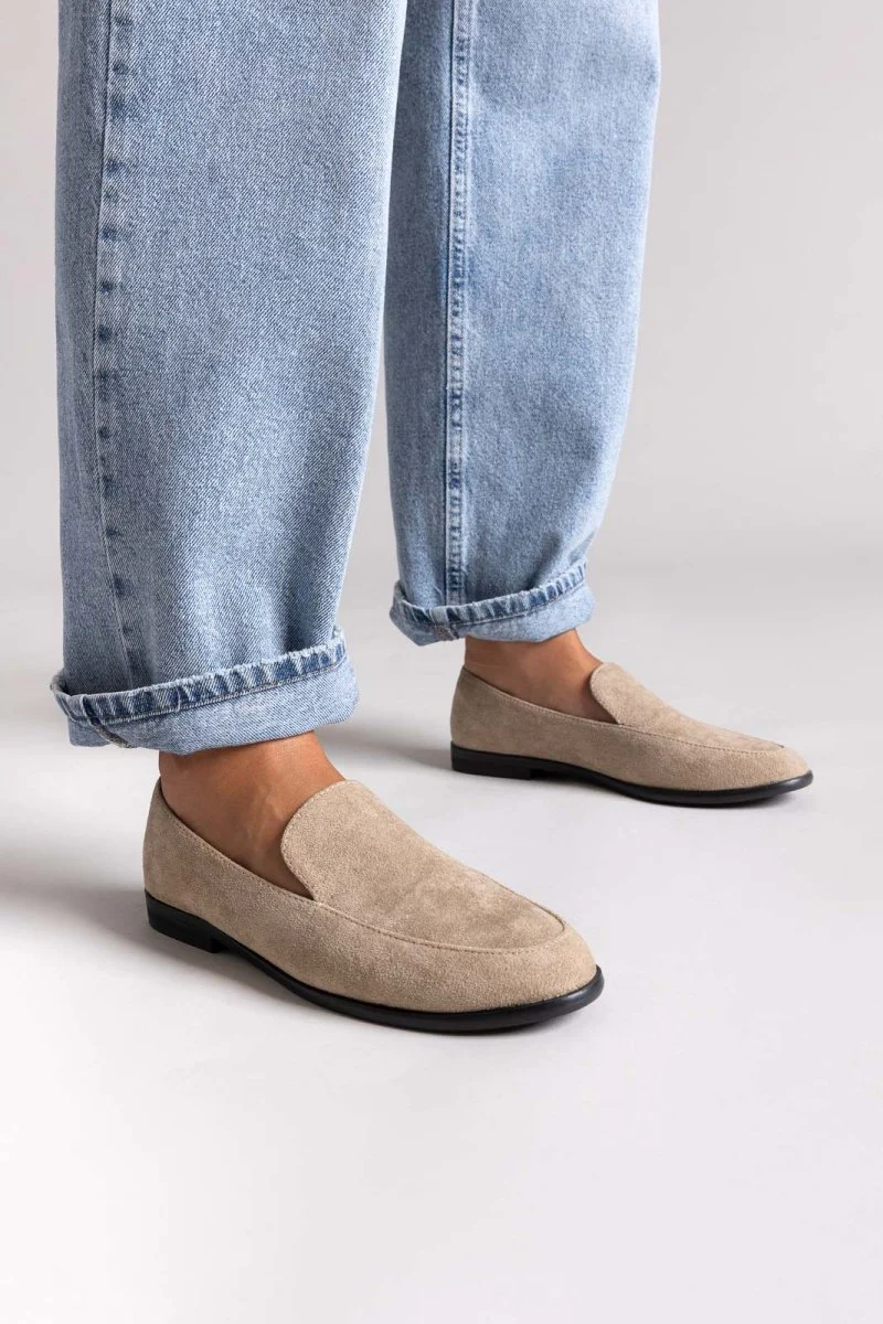Μοκασίνια Suede με Φλατ Σόλα - Taupe Suede - Image 6