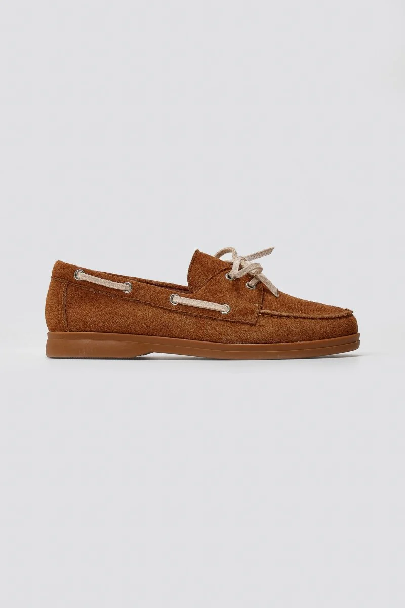 Σουέτ μοκασίνια με δίχρωμα κορδόνια - Camel Suede - Image 5