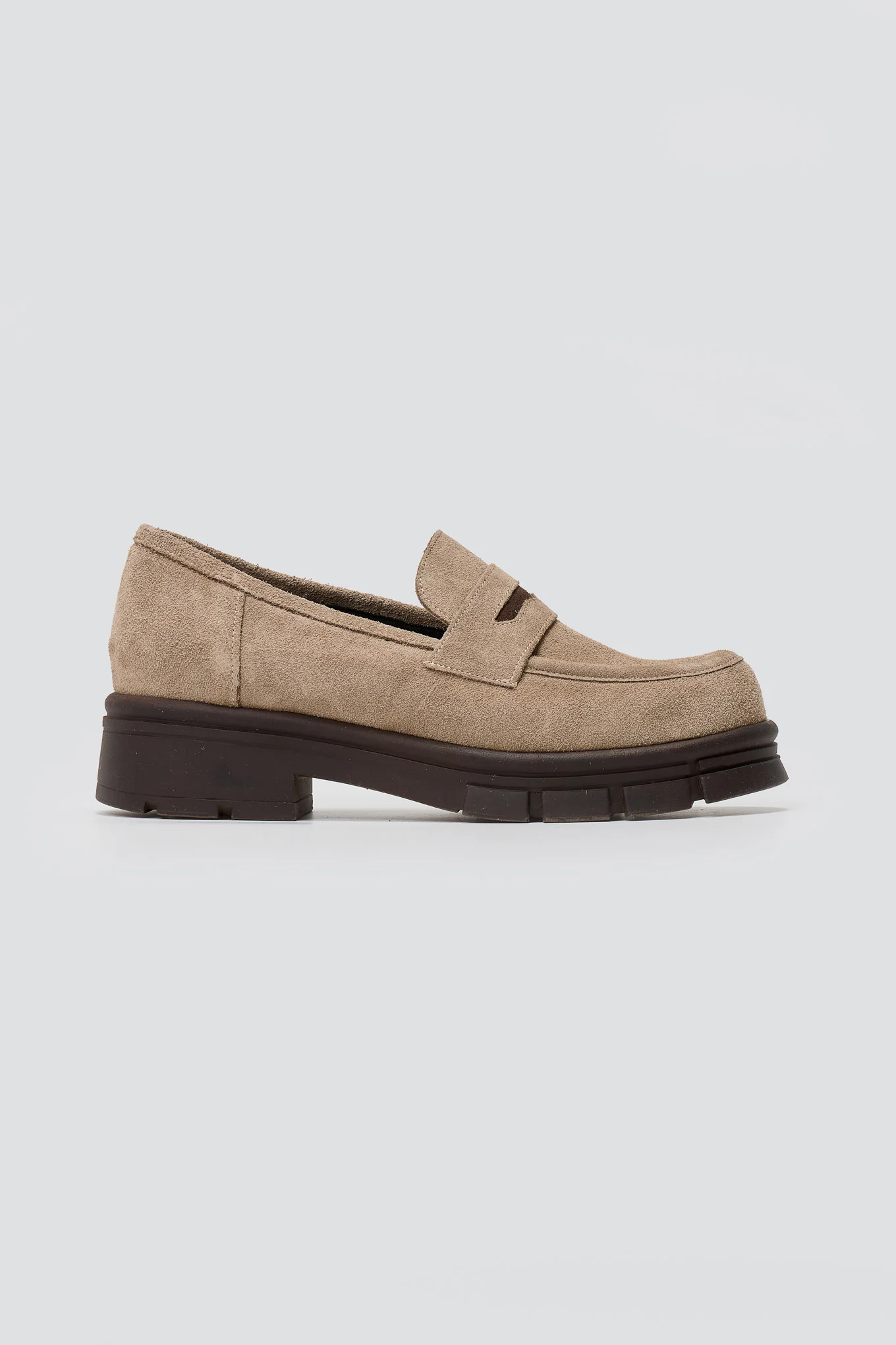 Loafers με τρακτερωτή σόλα - Μπεζ Σουέντ - Image 6