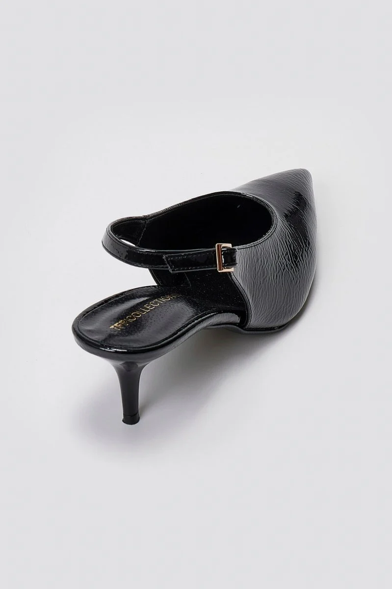 Γόβες slingback με χαμηλό τακούνι - Μαύρο Λουστρίνι - Image 7
