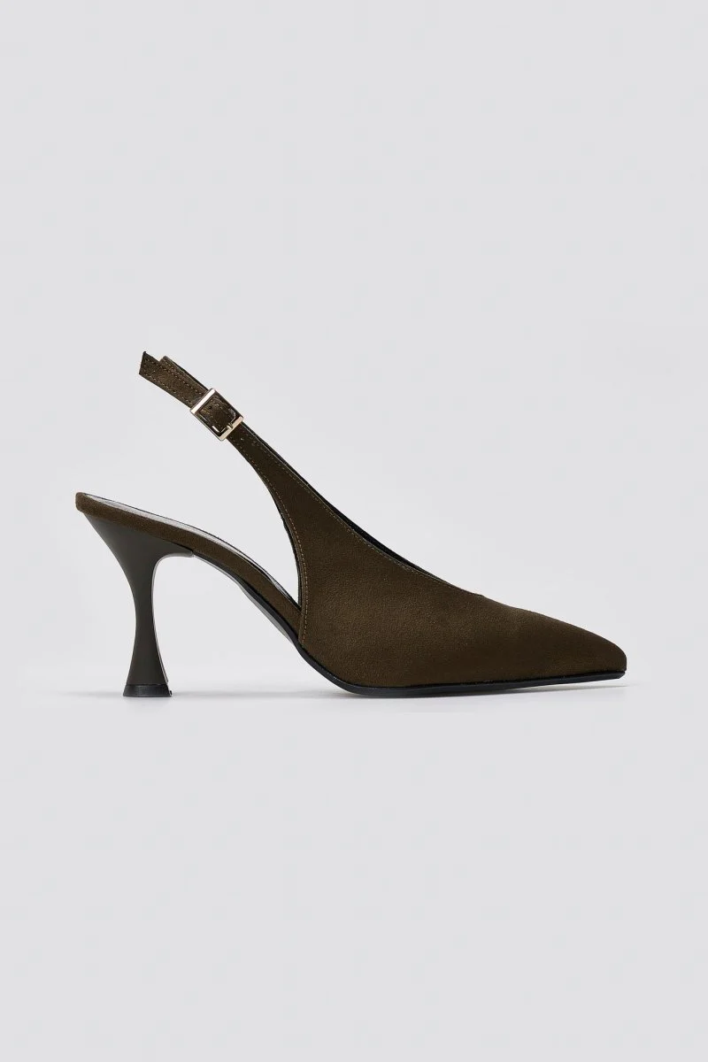 Γόβες slingback - Λαδί Σουέντ - Image 3