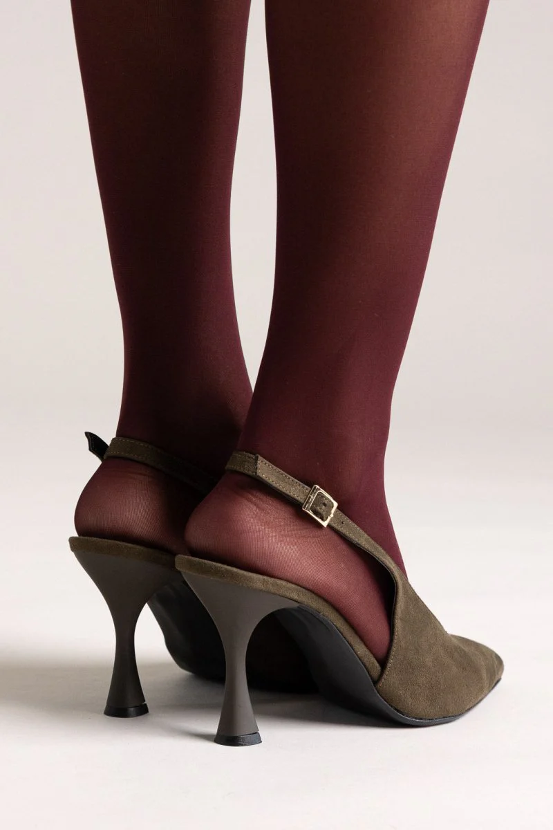 Γόβες slingback - Λαδί Σουέντ - Image 5
