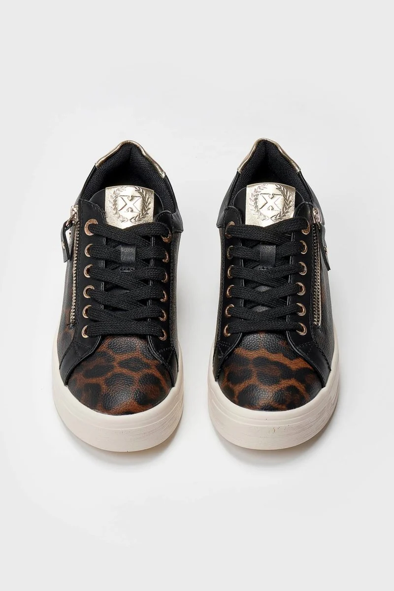 Αθλητικά παπούτσια από συνθετικό υλικό animal print - Λεοπάρ - Image 3